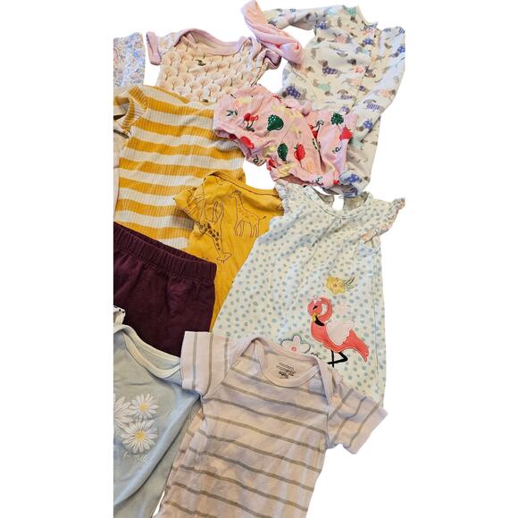 Newborn - 3 months baby girl bundle sleepers pants one peices halter pre loved - Picture 3 of 4